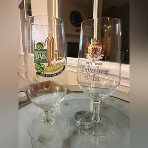 Vintage German Beer Glasses – DAB Dortmunder & Fürstenberg Pils
